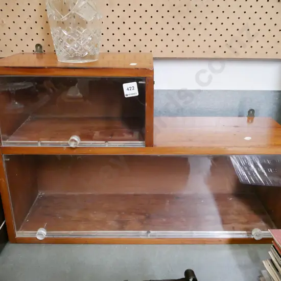 perspex fronted wall mounted bookcase H-385 W-620