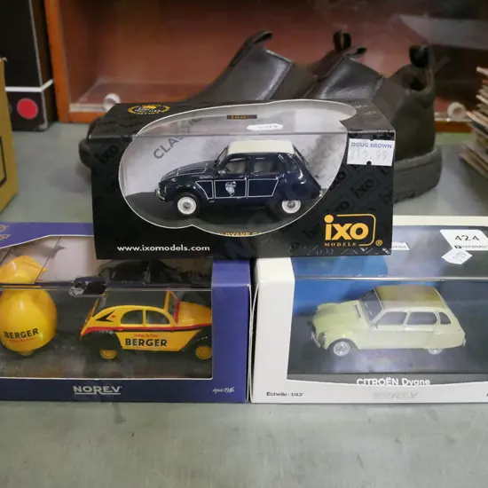 3x boxed Citroen model vehicles