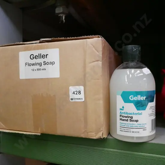 box; Geller antibacterial hand soap