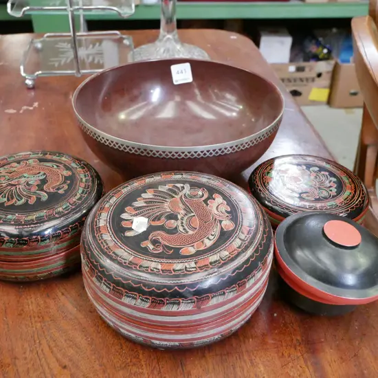 lacquer storage cainsters, bowl