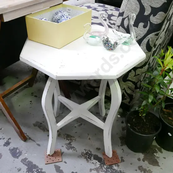 badly painted octagonal lamp table H-510 W-440