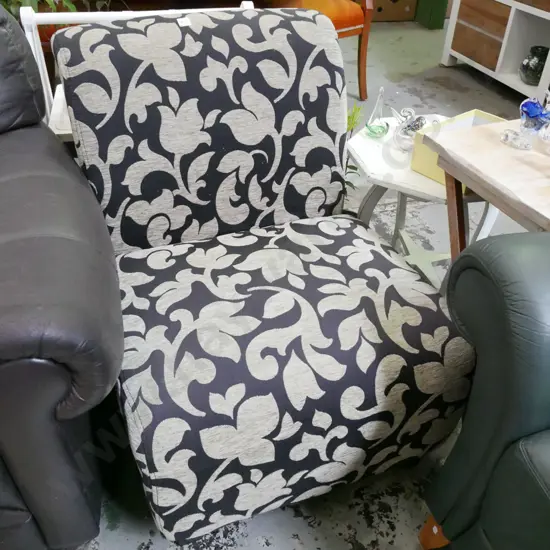 modern floral upholstered bedroom chair