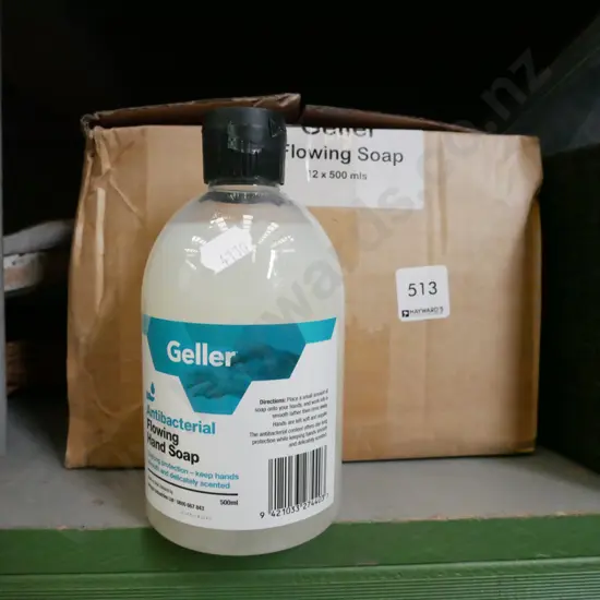 box; Geller antibacterial hand soap
