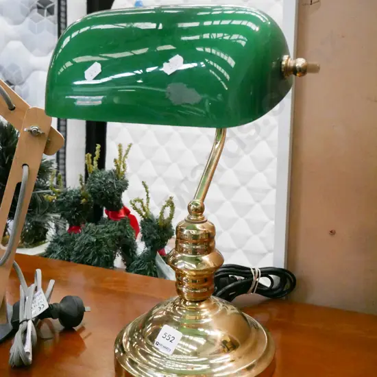 chrome based banker's lamp