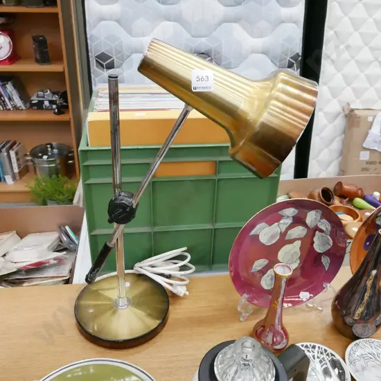 mid-century spun aluminium desk lamp - some corrosion to chrome