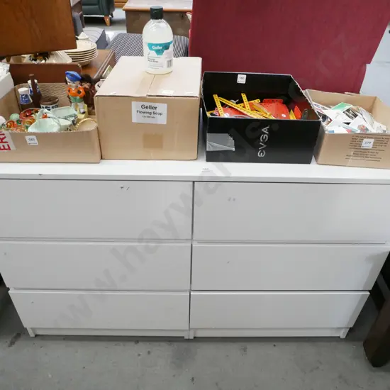 mdf and melteca 6 drawer lowboy H-720 W-1140 D-400