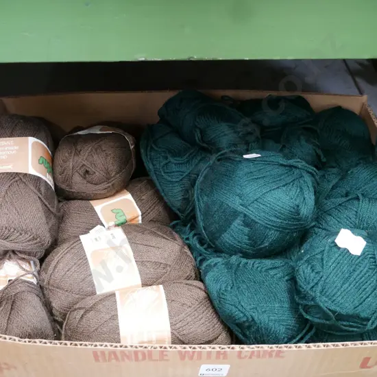 box of knitting yarn