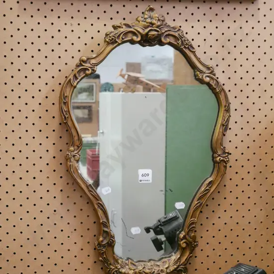 ornate gilt framed wall mirror H-510