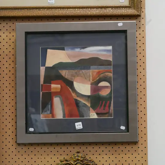 framed watercolour - abstract