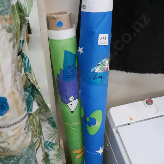 2x bolts of child's themed fabric - blue dots