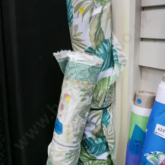 2x bolts of floral themed fabric - yellow dots