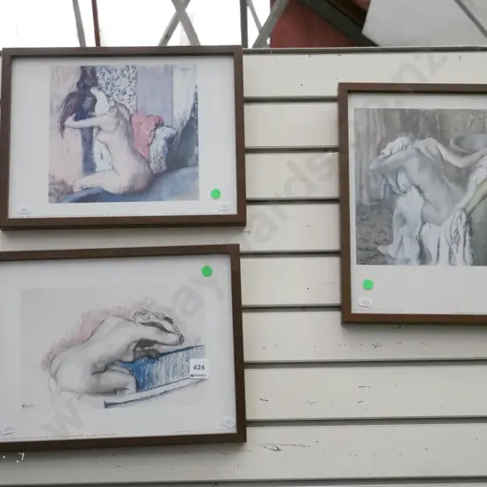 3x framed prints - female nudes