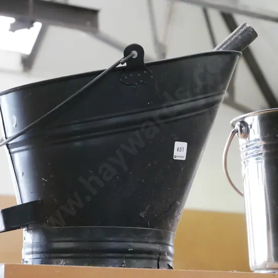 coal scuttle and shovel