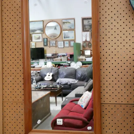 wood framed wall mirror