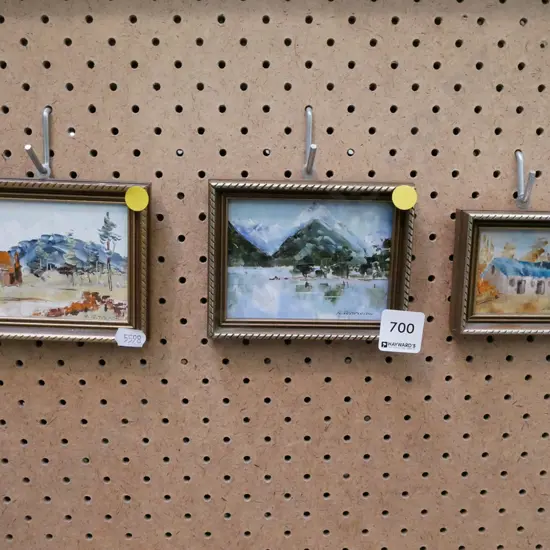 3x miniature Robina Templeton framed oil on boards - landscapes 