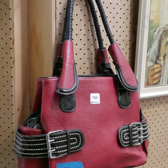 red ladies handbag