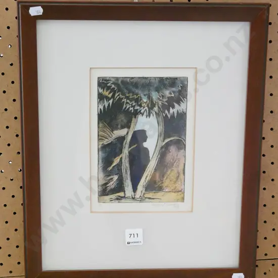 framed Hillary Thomson 1990 A/P - woman in tree