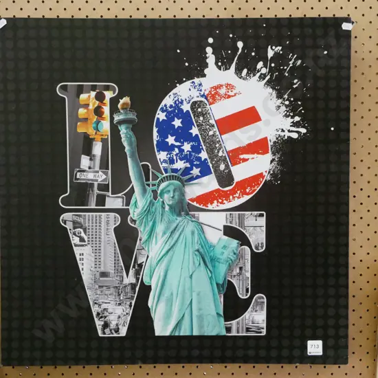 New York print on boxed canvas