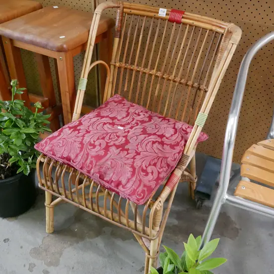 bamboo  chair and pillow