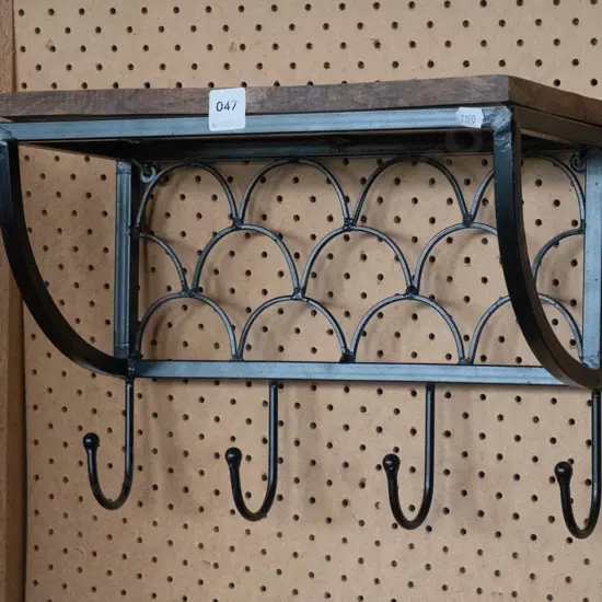 wall mount coat rack & shelf
