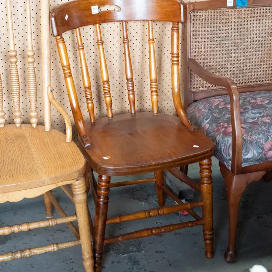 oak spindle-back chair