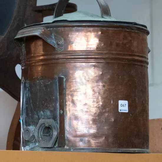 vintage copper tea urn - faults