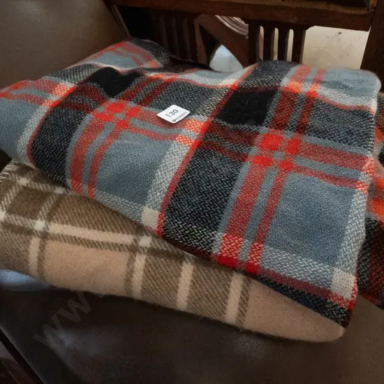 2 checked blankets