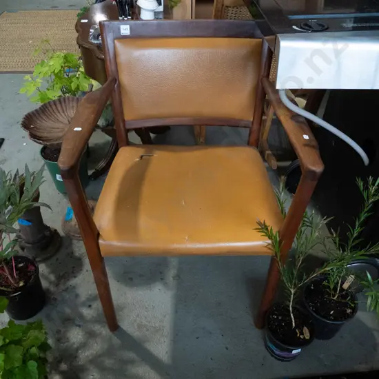 mid-century teak occasional chair - vinyl needs attention