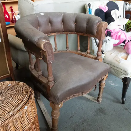 restorer's vintage vinyl upholstered tub chair