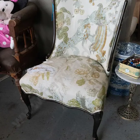 restorer's cab-leg bedroom chair - upholstery needs work
