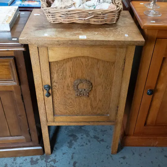 oak pot cupboard - varnish needs attention