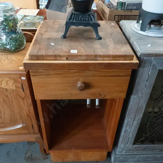 rimu single drawer butcher's block H-900 W-470 D-460