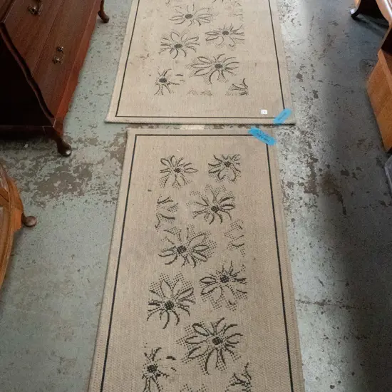 2 woven floor mats - larger is 1840 x 800
