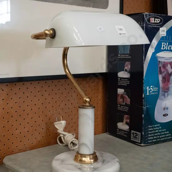 marble based banker's lamp