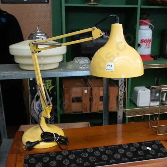yellow anglepoise lamp