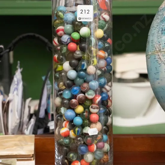 glass vase and marbles H-300