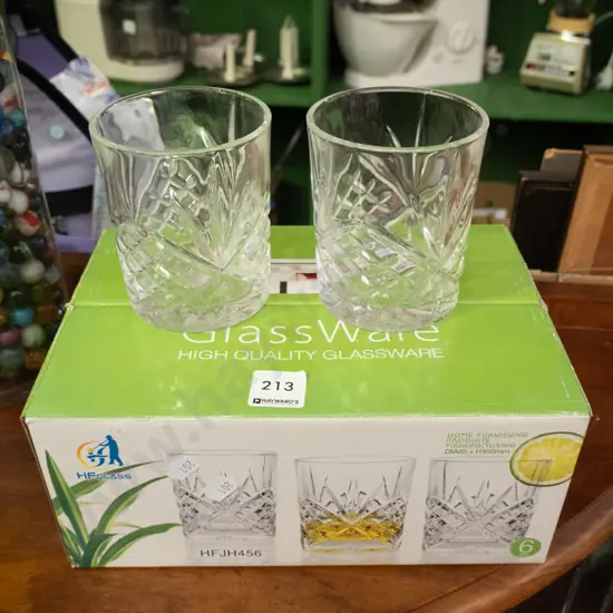 boxed set  of 6 glass tumblers