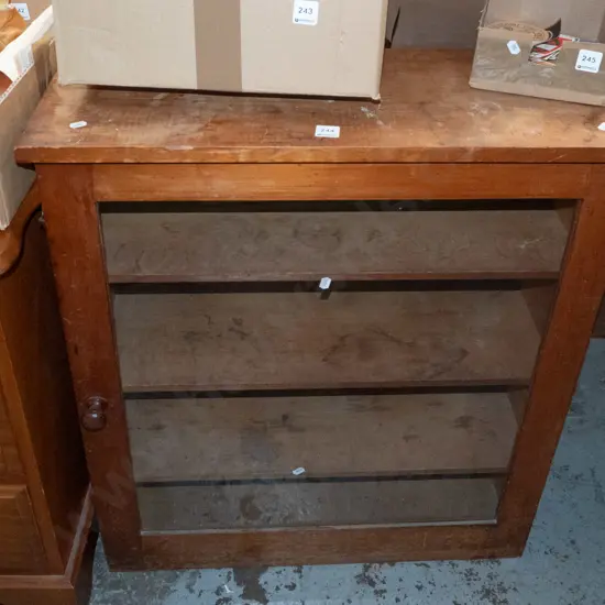 glazed single door display cabinet H-800 W-675 D-265