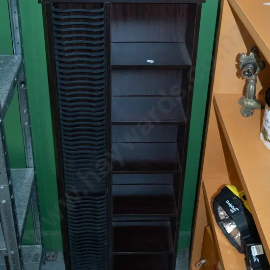 mdf faux wood veneer bookcase/CD tower 