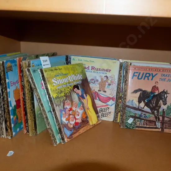 shelf of Golden Books
