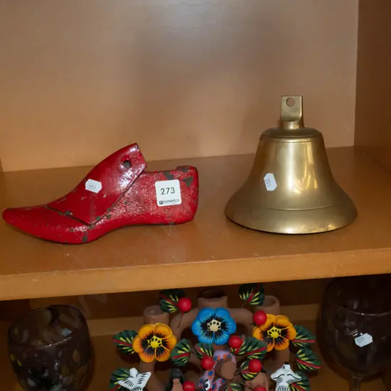 brass bell, cast iron shoe last