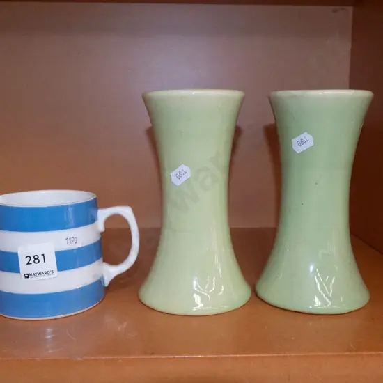 T&G creamer, 2x DHS vases