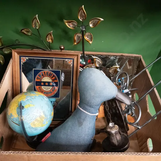 box; cookbook stand, fabric duck door stop, globe money box etc