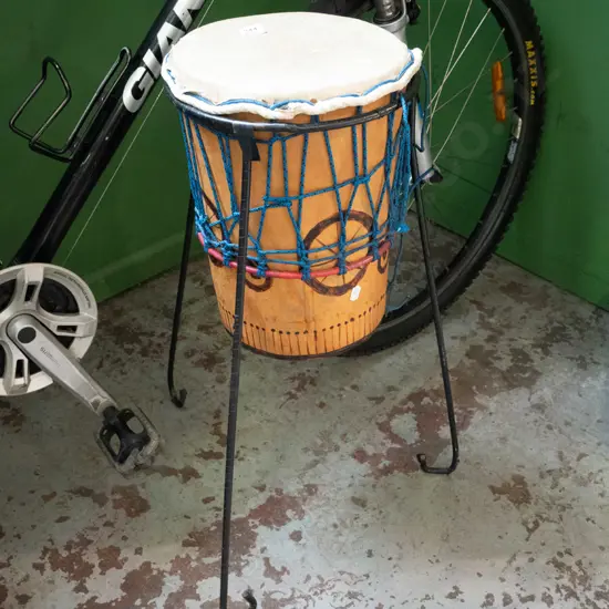 ethnic drum on stand