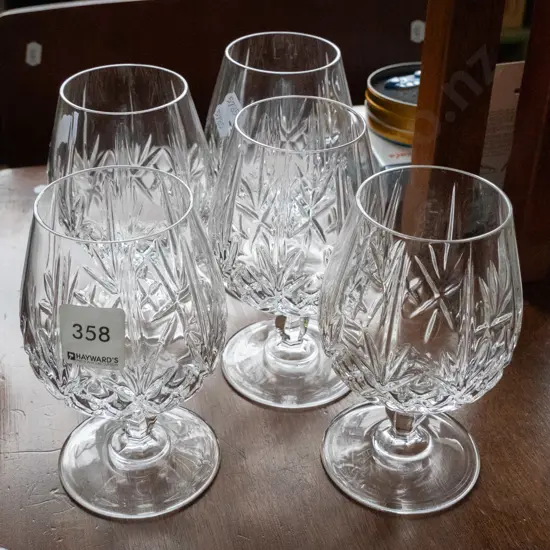 5x cut crystal brandy balloons