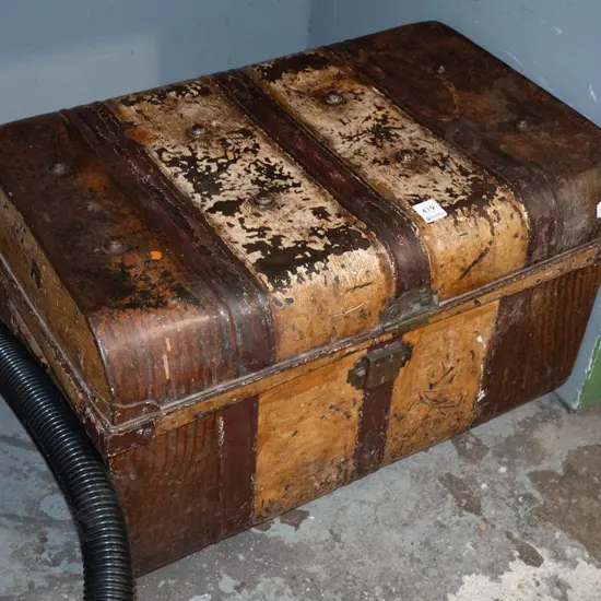 vintage tin trunk
