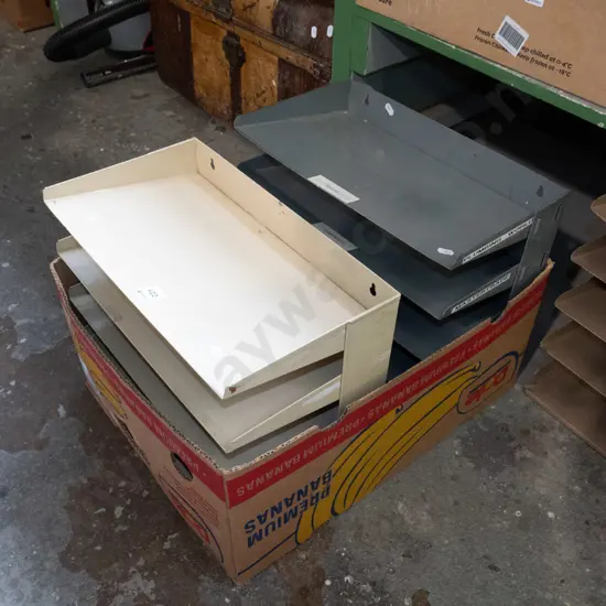 2x vintage metal file desk trays