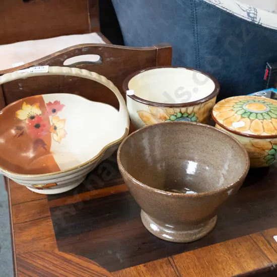 ceramic basket, planter, canister, pottery bowl