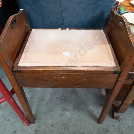 mahogany upholstered piano stool