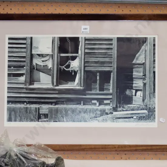 framed photo print - derelict house